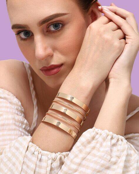 Sohi Gold-Plated Partially Open Link Bracelet