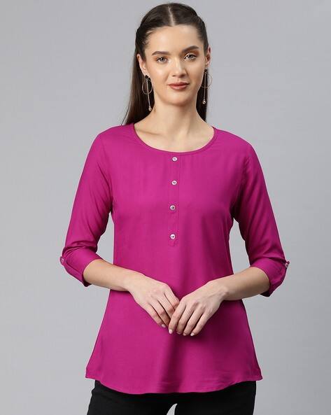 Buy Magenta Tops for Women by Readiprint Online | Ajio.com