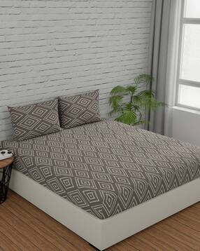 huesland 144 TC Geometric Print Double Bedsheet Set-picture-33