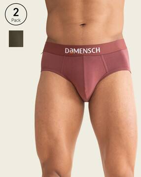 Pack of 2 Briefs with Elasticated Waist