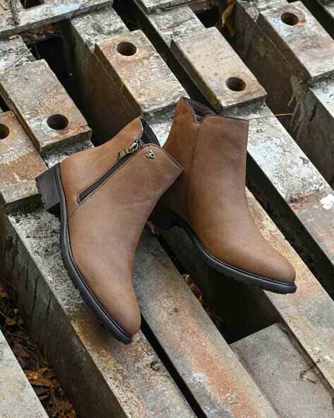 EL PASO Women Ankle-Length Boots with Zip Closure