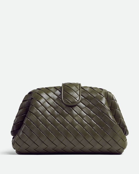 Buy BOTTEGA VENETA Teen Lauren 1980 Clutch with Chain Olive Color Women AJIO LUXE