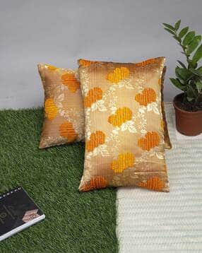 Set Of 2 Brocade Cushion Covers - 12X18 inch