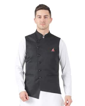 tahvo Solid Slim-Fit Nehru Jacket-picture-13