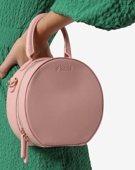 Round Sling Bag with Detachable Strap