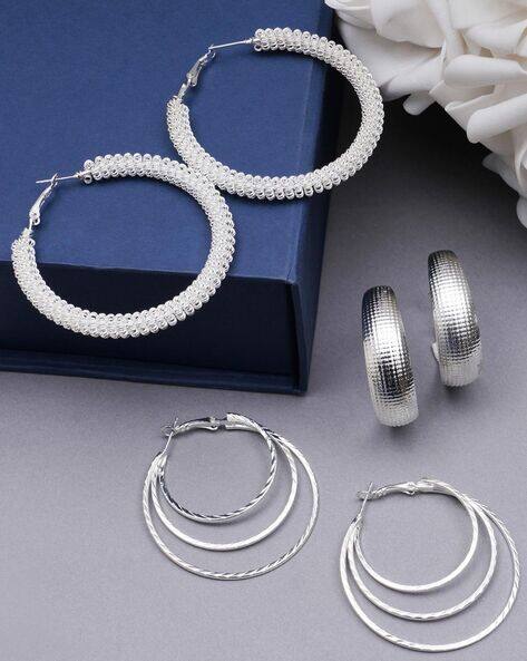 Karatcart Set of 3 Circular Hoop Earrings