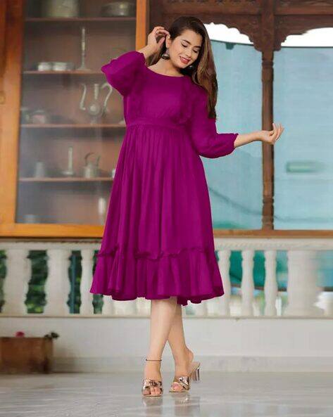 Buy Purple Dresses & Gowns for Women by Krunal Raiyani Online | Ajio.com