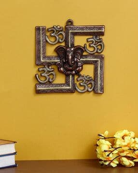 ecraftindia Lord Ganesha on Om Swastik Wall Hanging-picture-11