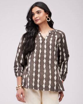 pink fort Women Floral Print Relaxed Fit Top-picture-18