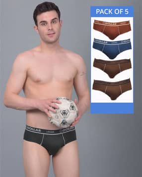 Men Pack of 5 Briefs with Elasticated Waistband