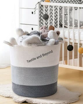 textile and beyond Foldable Wardrobe Cotton Mini Rope Laundry Basket-picture-15