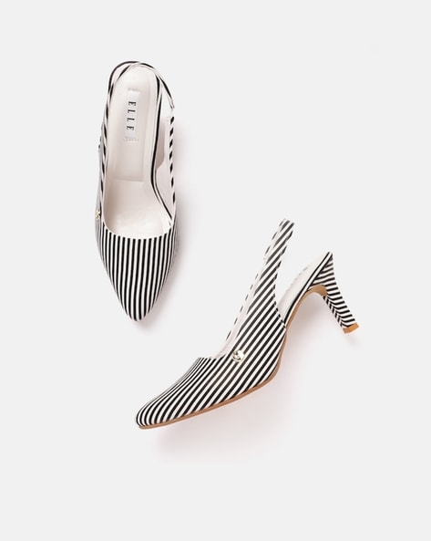 Elle Women Striped Slingback Pumps