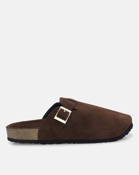 靴 Square Buckle Mules brown 37 Buy Brown Sandals for Men by BIG FOX Online | Ajio.com