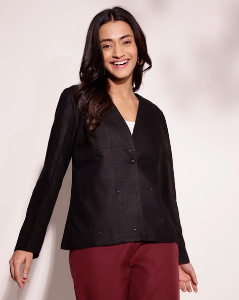 Buy Black Jackets Coats for Women by Fabindia Online Ajio