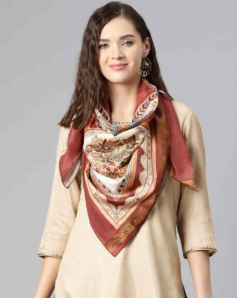 Women Baroque Print Scarf Price in India