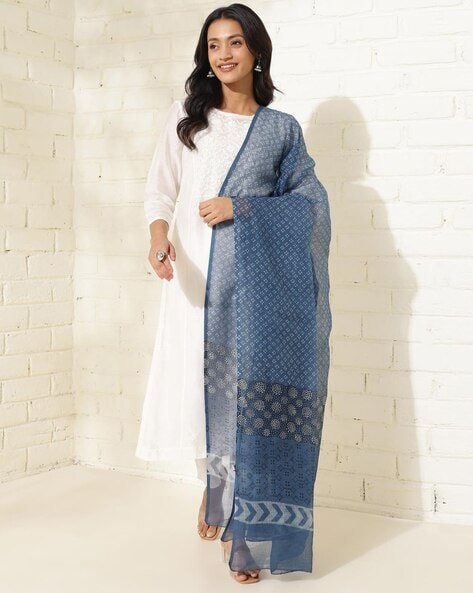 Women Dabu Print Dupatta Price in India