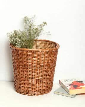 habere india Basket Weave Wicker Dustbin-picture-27