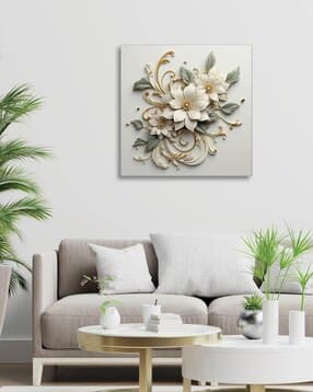 random Floral Canvas Wall Painting with Frame-picture-28