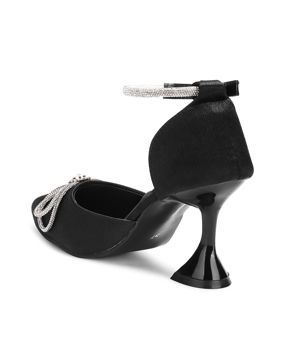 Buy Black Heeled Sandals for Women by QISMAT Online