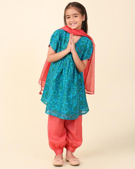 Buy Teal Red Ethnic Wear Sets for Girls by Fabindia Online Ajio