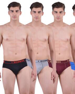 Pack of 5 Men Anti-Microbial Super Combed Cotton Solid Brief