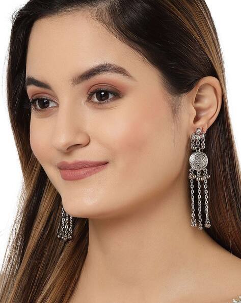 Karatcart Silver-Plated Jhumka Earrings