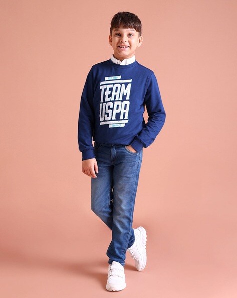 Buy Dark Blue Sweatshirts Hoodie for Boys by U.S. Polo Assn. Online Ajio