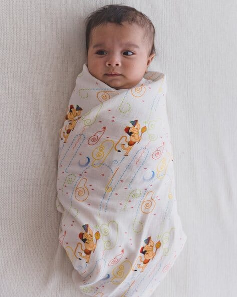Printed Cotton Swaddle Blanket