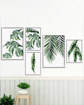 saf Pack of 5 Leaf Rectangle-Shaped Wall Art-picture-42