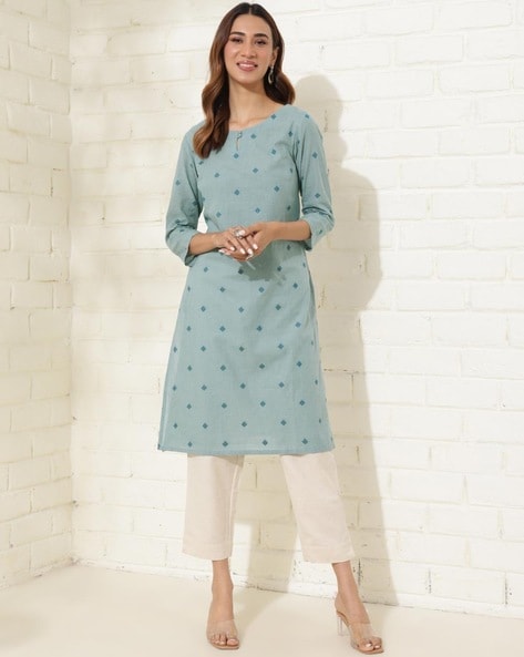 Fabindia Women Printed Straight Kurta