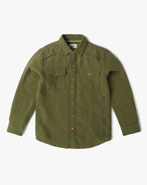 Boys Relaxed Fit Shirt with Flap Pockets