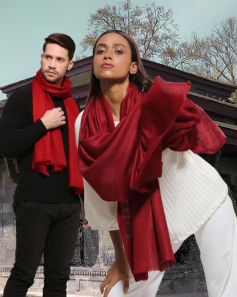 Unisex Pashmina Shawl with Fringes