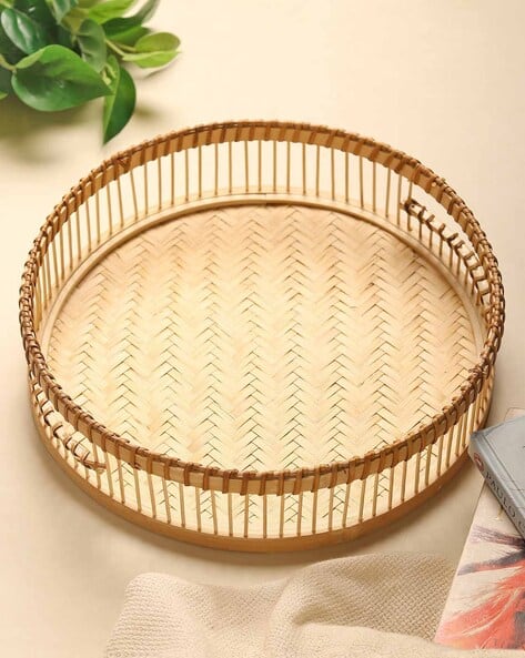 Habere India Bamboo Cane Round Tray