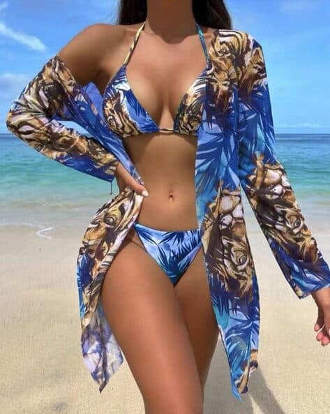 Women Tropical Print Swimsuit