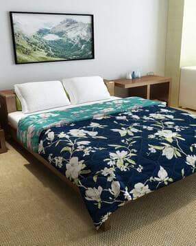 Ultra Soft Microfiber Polyester 150 GSM Floral Print Double Reversible Comforter-image-17