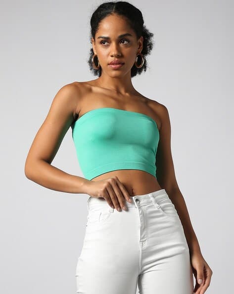 aqua blue crop top