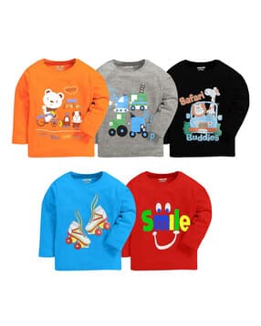 kuchipoo Pack of 5 Printed Round-Neck T-Shirts-picture-39