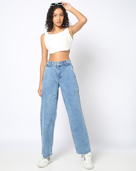 Women Cotton Boyfriend Fit Jeans