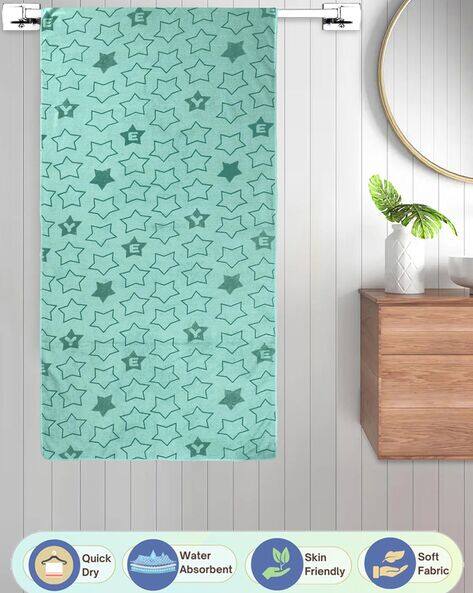 FABINALIV 420 GSM Star Pattern Cotton Bath Towel