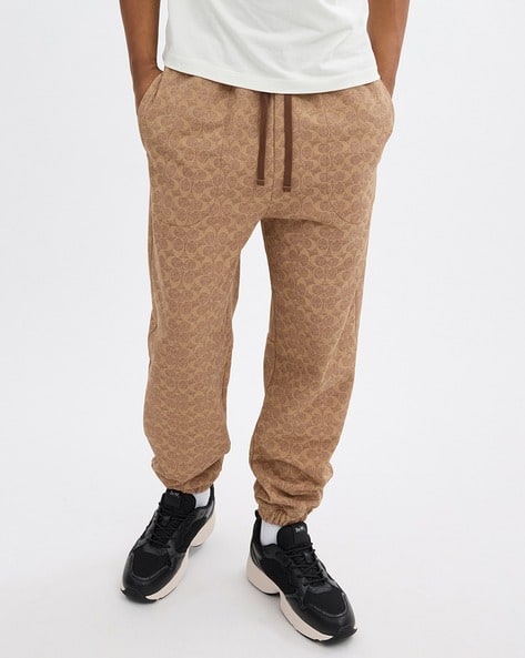 Buy Coach Essential Signature Cotton Regular Fit Joggers Beige