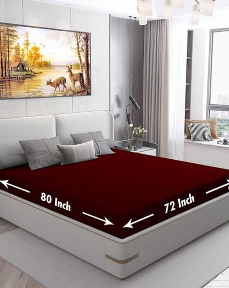 Buy Maroon Bedsheets for Home Kitchen by Dream Care Online - Main Image