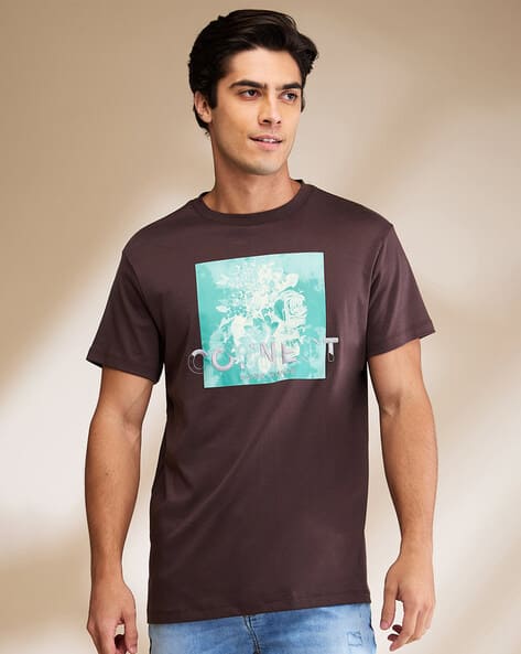 Black Regular Fit Round Neck Men's T-Shirt Clothing