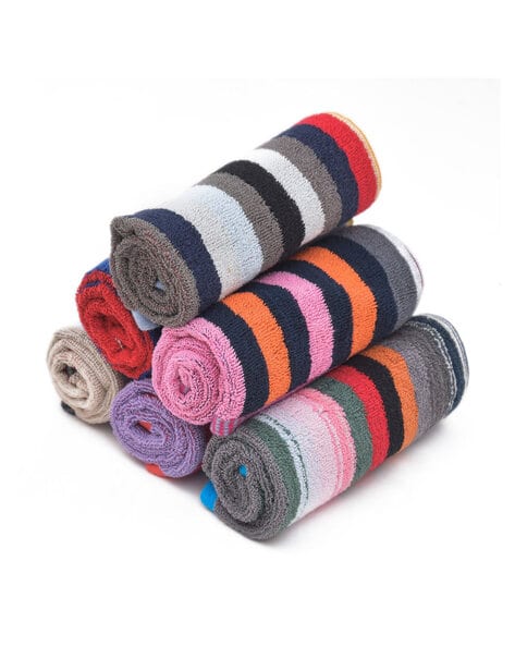 RRC Set of 6 Striped Cotton Hand Towels 25" x 16"