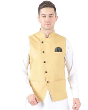 tahvo Slim Fit Nehru Jacket with Welt Pockets-picture-13