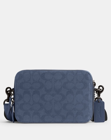 COACH Signature Canvas Jacquard Swing buying Pack Crossbody Blue