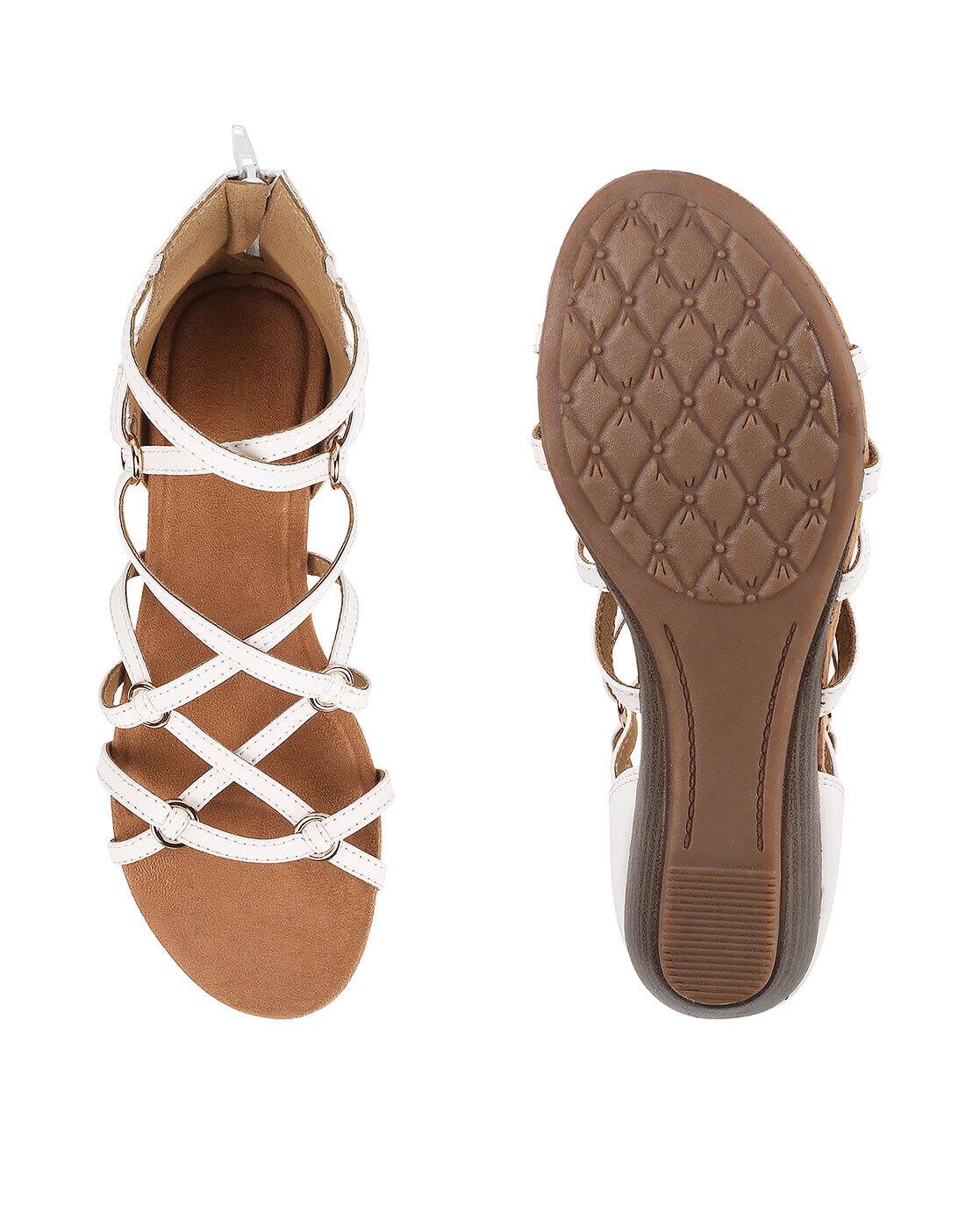 Buy Metro Women Gladiators with Zip Closure Online | Ajio.com
