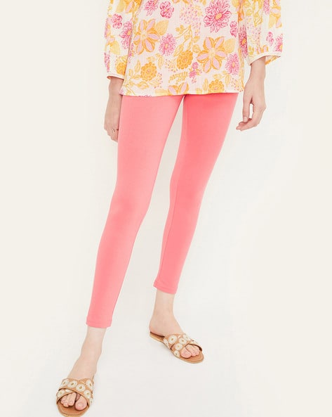 Women Ankle-Length Leggings with Elasticated Wasitband