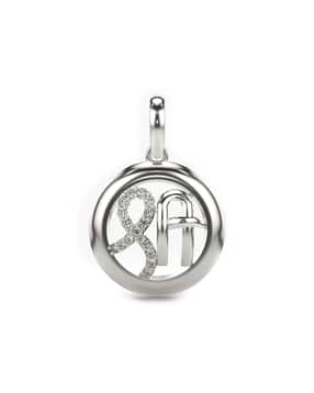 Women Sterling Silver Lab Grown Diamond-Studded Pendant-image-9