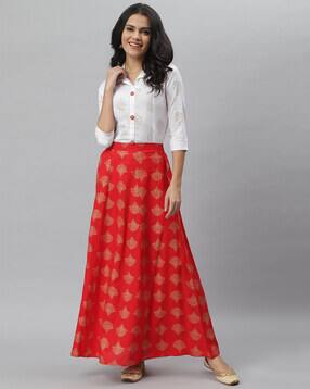 stylum Block Print Skirt-Suit Set-picture-52