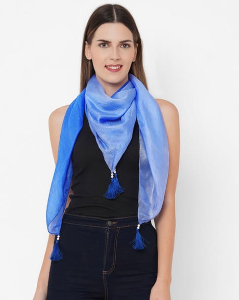 Buy Blue Stoles Scarves for Women by GET WRAPPED Online